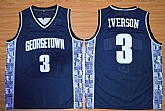 Georgetown Hoyas #3 Allen Iverson Blue College Stitched Jersey,baseball caps,new era cap wholesale,wholesale hats