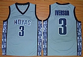 Georgetown Hoyas #3 Allen Iverson Grey College Stitched Jersey,baseball caps,new era cap wholesale,wholesale hats