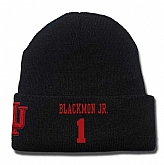 Indiana Hoosiers #1 James Blackmon Jr. Black College Basketball Knit Hat,baseball caps,new era cap wholesale,wholesale hats