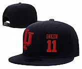 Indiana Hoosiers #11 Devonte Green Black College Basketball Adjustable Hat,baseball caps,new era cap wholesale,wholesale hats