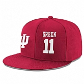 Indiana Hoosiers #11 Devonte Green Red College Basketball Adjustable Hat,baseball caps,new era cap wholesale,wholesale hats