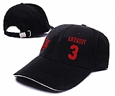 Indiana Hoosiers #3 OG Anunoby Black College Basketball Adjustable Peaked Hat,baseball caps,new era cap wholesale,wholesale hats