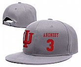 Indiana Hoosiers #3 OG Anunoby Gray College Basketball Adjustable Hat,baseball caps,new era cap wholesale,wholesale hats