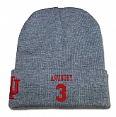 Indiana Hoosiers #3 OG Anunoby Gray College Basketball Knit Hat,baseball caps,new era cap wholesale,wholesale hats
