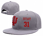 Indiana Hoosiers #31 Thomas Bryant Gray College Basketball Adjustable Hat