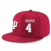 Indiana Hoosiers #4 Robert Johnson Red College Basketball Adjustable Hat,baseball caps,new era cap wholesale,wholesale hats