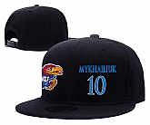 Kansas Jayhawks #10 Sviatoslav Mykhailiuk Black College Basketball Adjustable Hat,baseball caps,new era cap wholesale,wholesale hats