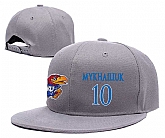 Kansas Jayhawks #10 Sviatoslav Mykhailiuk Gray College Basketball Adjustable Hat,baseball caps,new era cap wholesale,wholesale hats