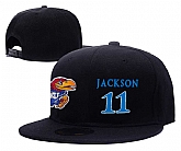 Kansas Jayhawks #11 Josh Jackson Black College Basketball Adjustable Hat,baseball caps,new era cap wholesale,wholesale hats