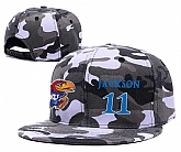 Kansas Jayhawks #11 Josh Jackson Gray Camo College Basketball Adjustable Hat,baseball caps,new era cap wholesale,wholesale hats