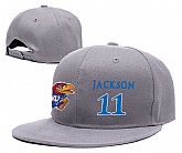 Kansas Jayhawks #11 Josh Jackson Gray College Basketball Adjustable Hat,baseball caps,new era cap wholesale,wholesale hats