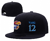Kansas Jayhawks #12 Tucker Vang Black College Basketball Adjustable Hat,baseball caps,new era cap wholesale,wholesale hats