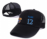 Kansas Jayhawks #12 Tucker Vang Black Mesh College Basketball Adjustable Hat,baseball caps,new era cap wholesale,wholesale hats