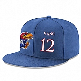 Kansas Jayhawks #12 Tucker Vang Blue Adjustable Hat,baseball caps,new era cap wholesale,wholesale hats