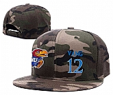 Kansas Jayhawks #12 Tucker Vang Camo College Basketball Adjustable Hat,baseball caps,new era cap wholesale,wholesale hats