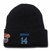 Kansas Jayhawks #14 Malik Newman Black College Basketball Knit Hat,baseball caps,new era cap wholesale,wholesale hats