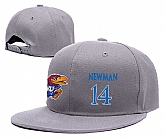 Kansas Jayhawks #14 Malik Newman Gray College Basketball Adjustable Hat,baseball caps,new era cap wholesale,wholesale hats