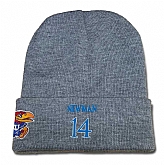 Kansas Jayhawks #14 Malik Newman Gray College Basketball Knit Hat,baseball caps,new era cap wholesale,wholesale hats