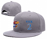 Kansas Jayhawks #2 Lagerald Vick Gray College Basketball Adjustable Hat,baseball caps,new era cap wholesale,wholesale hats