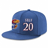 Kansas Jayhawks #20 Tyler Self Blue Adjustable Hat,baseball caps,new era cap wholesale,wholesale hats