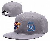 Kansas Jayhawks #20 Tyler Self Gray College Basketball Adjustable Hat,baseball caps,new era cap wholesale,wholesale hats
