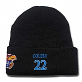 Kansas Jayhawks #22 Dwight Coleby Black College Basketball Knit Hat,baseball caps,new era cap wholesale,wholesale hats