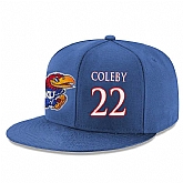 Kansas Jayhawks #22 Dwight Coleby Blue Adjustable Hat,baseball caps,new era cap wholesale,wholesale hats