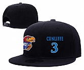 Kansas Jayhawks #3 Sam Cunliffe Black College Basketball Adjustable Hat,baseball caps,new era cap wholesale,wholesale hats