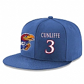 Kansas Jayhawks #3 Sam Cunliffe Blue Adjustable Hat,baseball caps,new era cap wholesale,wholesale hats