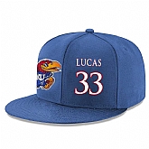Kansas Jayhawks #33 Landen Lucas Blue Adjustable Hat,baseball caps,new era cap wholesale,wholesale hats