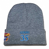 Kansas Jayhawks #35 Gray College Basketball Knit Hat,baseball caps,new era cap wholesale,wholesale hats
