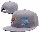 Kansas Jayhawks #35 Udoka Azubuike Gray College Basketball Adjustable Hat,baseball caps,new era cap wholesale,wholesale hats