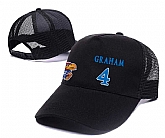 Kansas Jayhawks #4 Devonte' Graham Black Mesh College Basketball Adjustable Hat,baseball caps,new era cap wholesale,wholesale hats