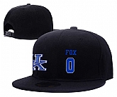 Kentucky Wildcats #0 De'Aaron Fox Black College Basketball Adjustable Hat,baseball caps,new era cap wholesale,wholesale hats