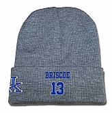 Kentucky Wildcats #13 Isaiah Briscoe Gray College Basketball Knit Hat,baseball caps,new era cap wholesale,wholesale hats