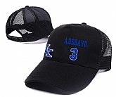 Kentucky Wildcats #3 Edrice Adebayo Black College Basketball Adjustable Mesh Hat,baseball caps,new era cap wholesale,wholesale hats