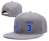 Kentucky Wildcats #3 Edrice Adebayo Gray College Basketball Adjustable Hat,baseball caps,new era cap wholesale,wholesale hats