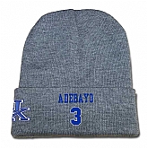 Kentucky Wildcats #3 Edrice Adebayo Gray College Basketball Knit Hat,baseball caps,new era cap wholesale,wholesale hats