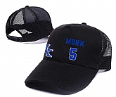 Kentucky Wildcats #5 Malik Monk Black College Basketball Adjustable Mesh Hat,baseball caps,new era cap wholesale,wholesale hats