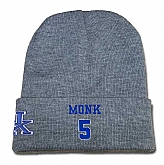 Kentucky Wildcats #5 Malik Monk Gray College Basketball Knit Hat,baseball caps,new era cap wholesale,wholesale hats