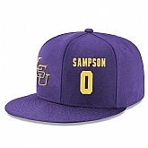 LSU Tigers #0 Brandon Sampson Purple Adjustable Hat,baseball caps,new era cap wholesale,wholesale hats