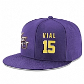 LSU Tigers #15 Reed Vial Purple Adjustable Hat,baseball caps,new era cap wholesale,wholesale hats