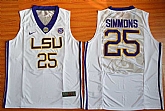 LSU Tigers #25 Ben Simmons White College Basketball Stitched Jersey,baseball caps,new era cap wholesale,wholesale hats