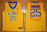 LSU Tigers #25 Ben Simmons Yellow College Basketball Stitched Jersey,baseball caps,new era cap wholesale,wholesale hats
