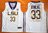 LSU Tigers #33 Shaquille O'Neal White College Basketball Stitched Jersey,baseball caps,new era cap wholesale,wholesale hats