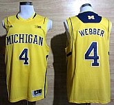 Michigan Wolverines #4 Webber B10 Patch Yellow AAA Stitched Jerseys,baseball caps,new era cap wholesale,wholesale hats