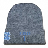 North Carolina Tar Heels #1 Theo Pinson Gray College Basketball Knit Hat,baseball caps,new era cap wholesale,wholesale hats