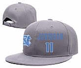 North Carolina Tar Heels #11 Carlos Johnson Gray College Basketball Adjustable Hat,baseball caps,new era cap wholesale,wholesale hats