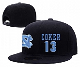North Carolina Tar Heels #13 Kanler Coker Black College Basketball Adjustable Hat,baseball caps,new era cap wholesale,wholesale hats