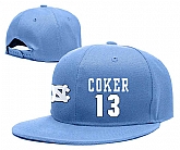 North Carolina Tar Heels #13 Kanler Coker Blue College Basketball Adjustable Hat,baseball caps,new era cap wholesale,wholesale hats